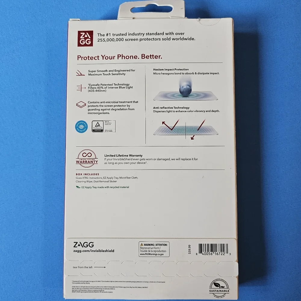 iPhone 14 Plus/13 Pro Max - ZAGG Glass XTR2 Screen Protector (BLUE LIGHT FILTER)